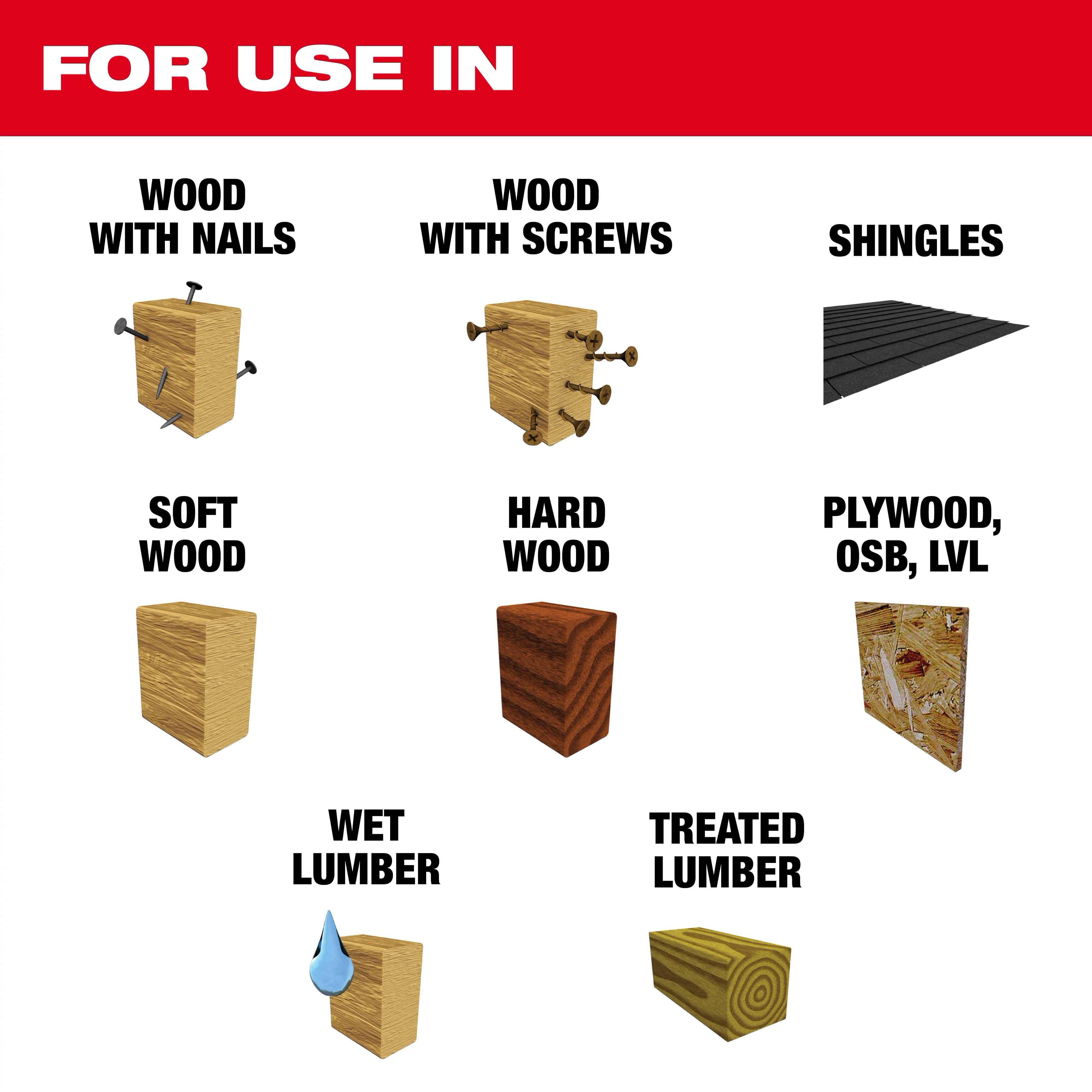 The 7-1/4” 24T NITRUS™ Carbide Framing & Demolition Circular Saw Blade is suitable for cutting wood with nails or screws, shingles, soft or hard wood, plywood, OSB, LVL, wet lumber, and treated lumber.