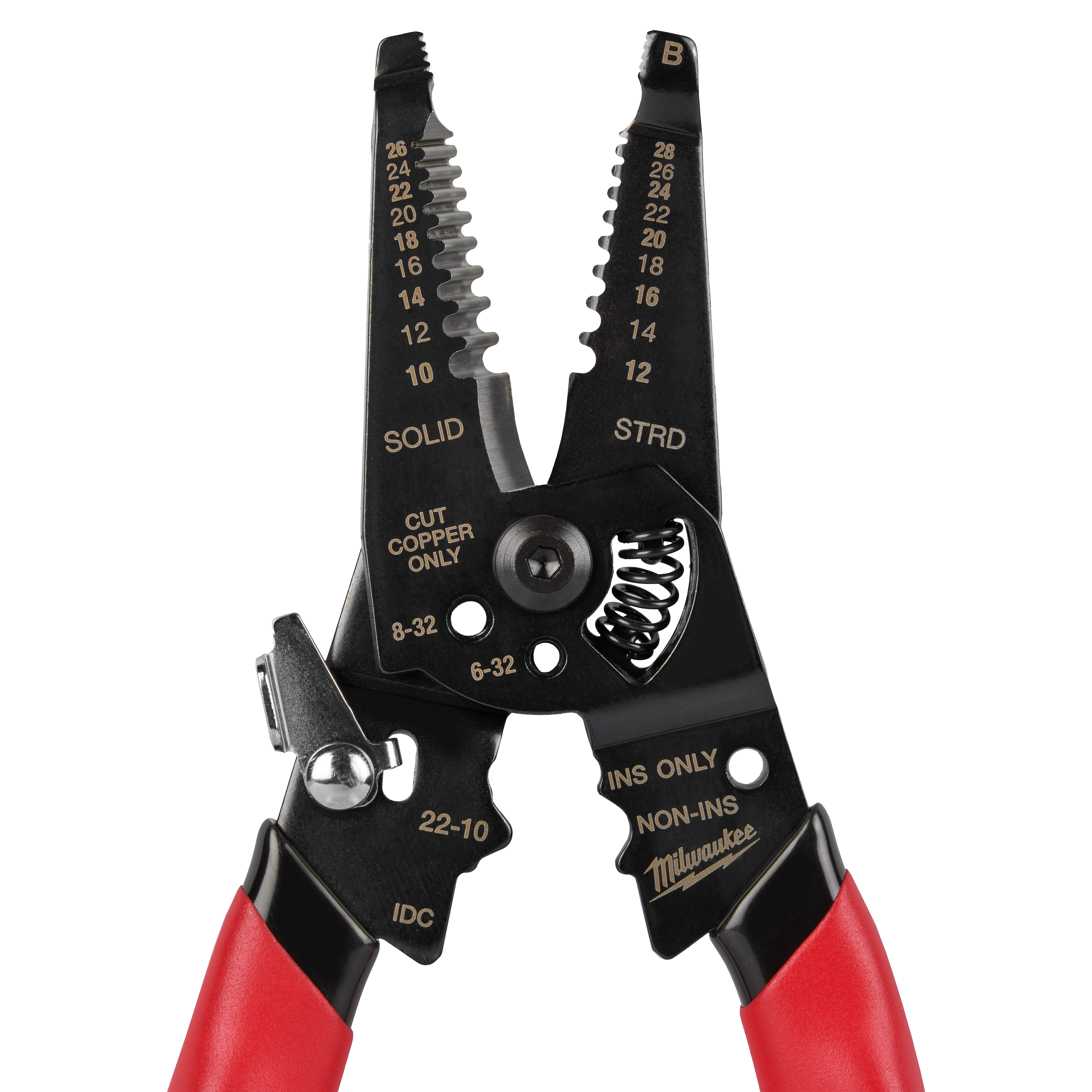 10-28 AWG MULTI-PURPOSE DIPPED GRIP WIRE STRIPPER & CUTTER W/ REINFORCED HEAD