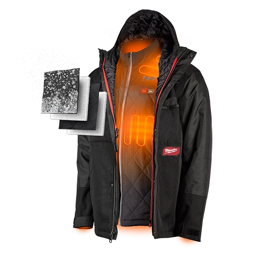 255B-212X, 255B-2X, 255B-213X, 255B-3X, 255B-21L, 255B-L, 255B-21M, 255B-M, 255B-21S, 255B-S, 255B-21XL, 255B-XL - M12™ Heated AXIS™ Layering System w/ GRIDIRON™ Work Shell