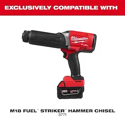 M18 FUEL STRIKER Hammer Chisel power tool displayed on a white background with red header text above.