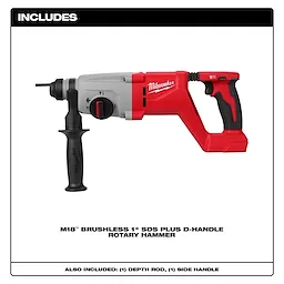 M18™ Brushless 1” SDS Plus D-Handle Rotary Hammer Includes