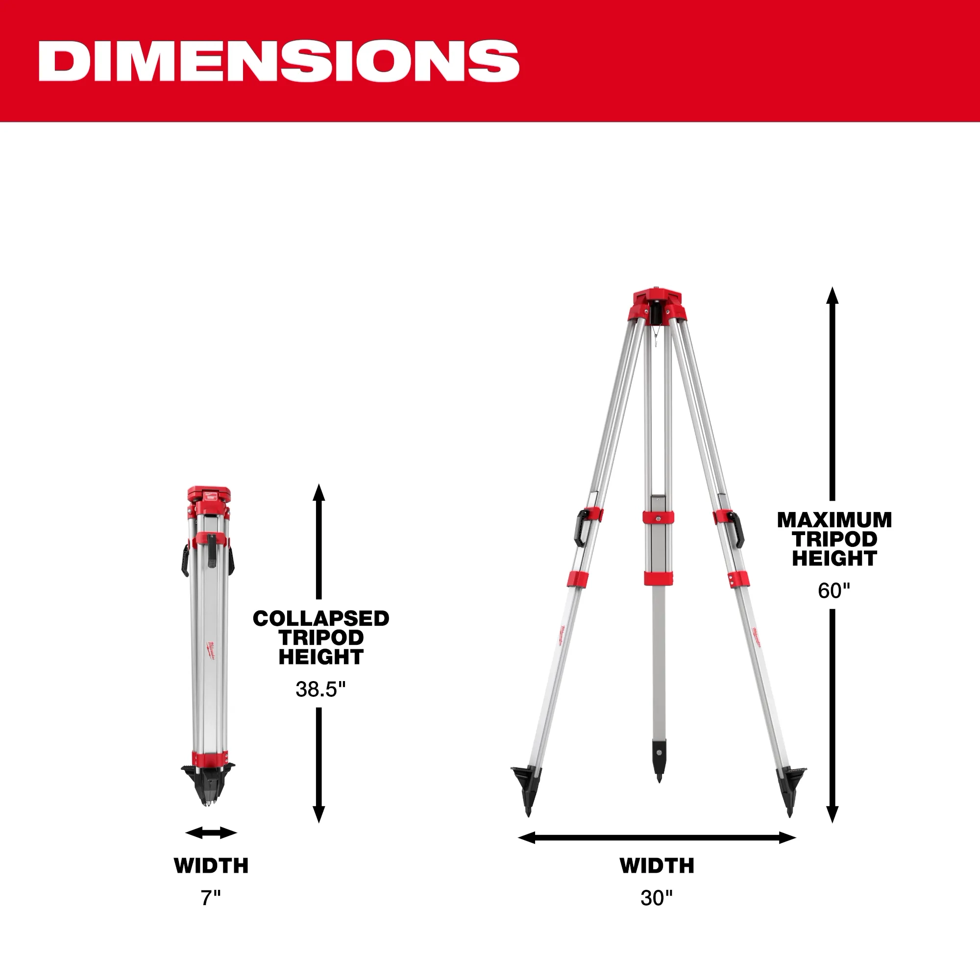 Rotary laser tripod dimensions