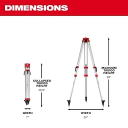 Rotary laser tripod dimensions