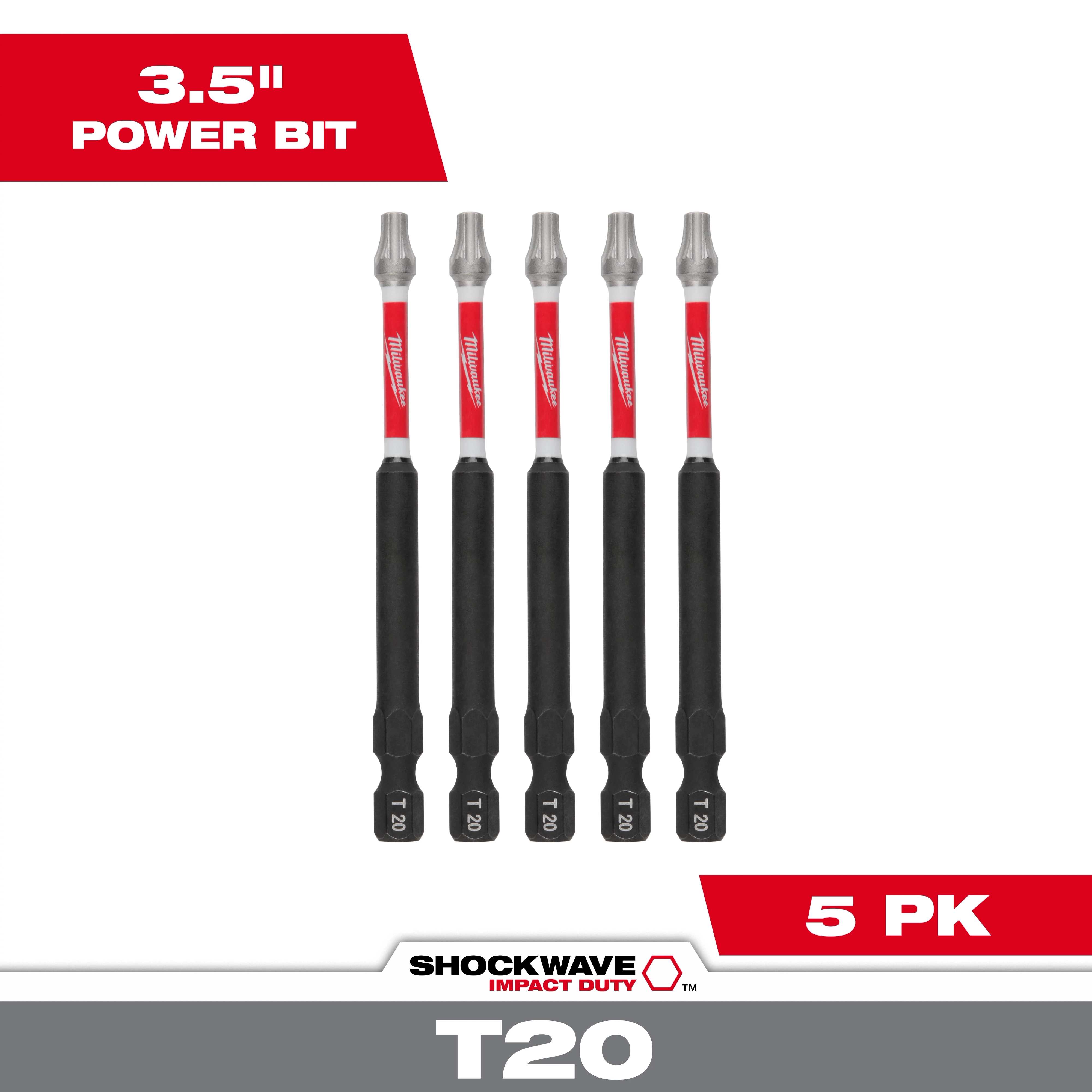 SHOCKWAVE™ 3-1/2" Impact TORX® T20 Power Bits (5 PK)