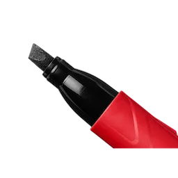 The Milwaukee INKZALL Double-Sided Black Jobsite Marker – Fine Point & Chisel Tip features a black chisel tip for versatile marking on various surfaces. Designed for durability and precision in tough jobsite conditions.
