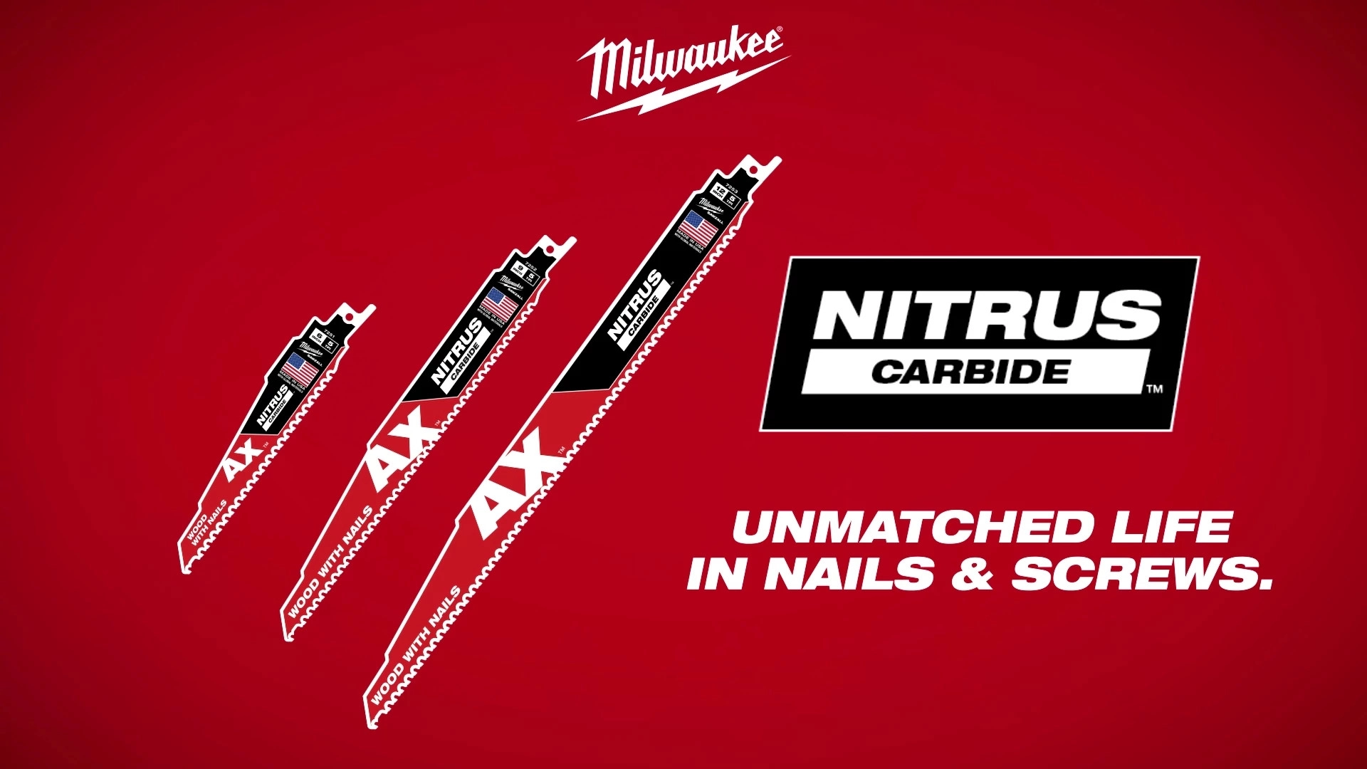 Milwaukee AX w/ NITRUS Carbide Teeth SAWZALL Blades Demo.