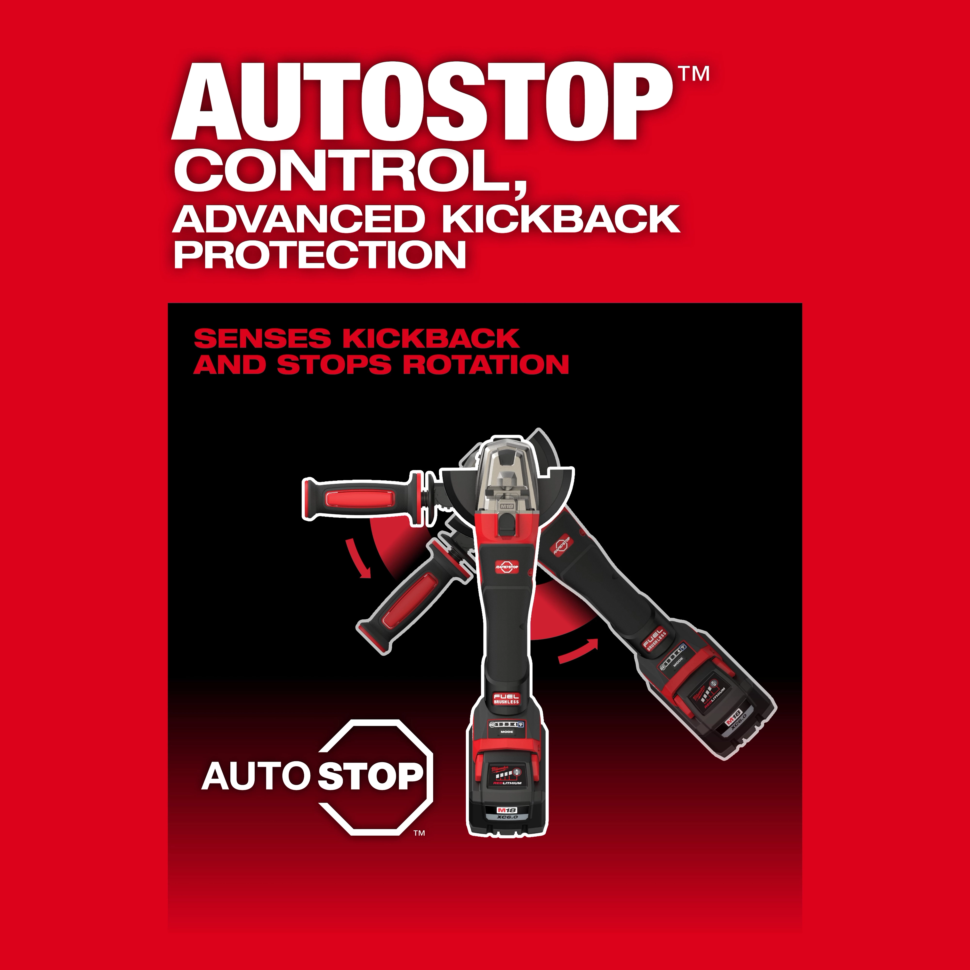 M18 FUEL™ 4-1/2" / 5" Dual-Trigger Braking Grinder