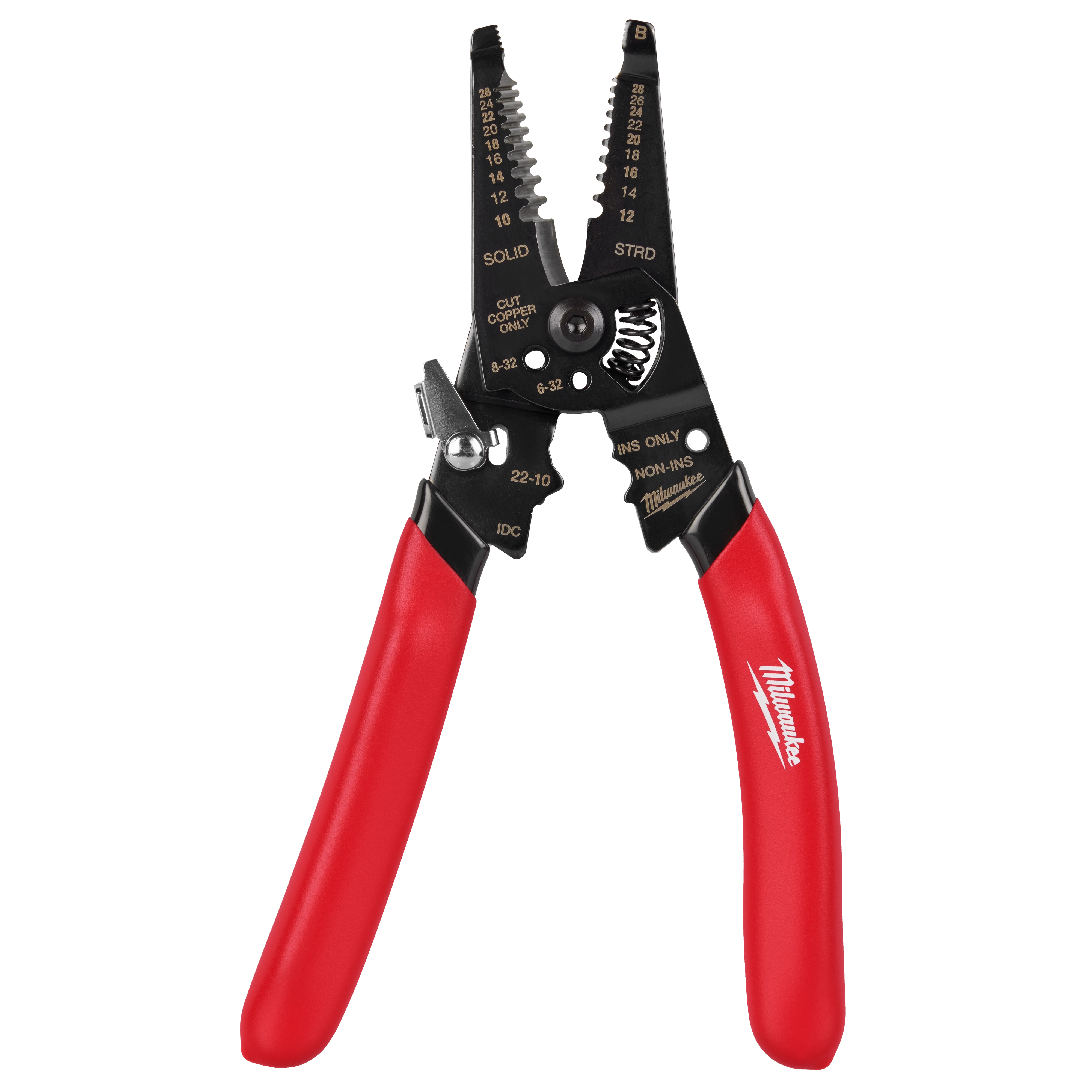 10-28 AWG MULTI-PURPOSE DIPPED GRIP WIRE STRIPPER & CUTTER W/ REINFORCED HEAD