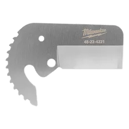 1-5/8" Ratcheting Pipe Cutter Replacement Blade with a serrated edge and three mounting holes, labeled with product number 48-22-4221.