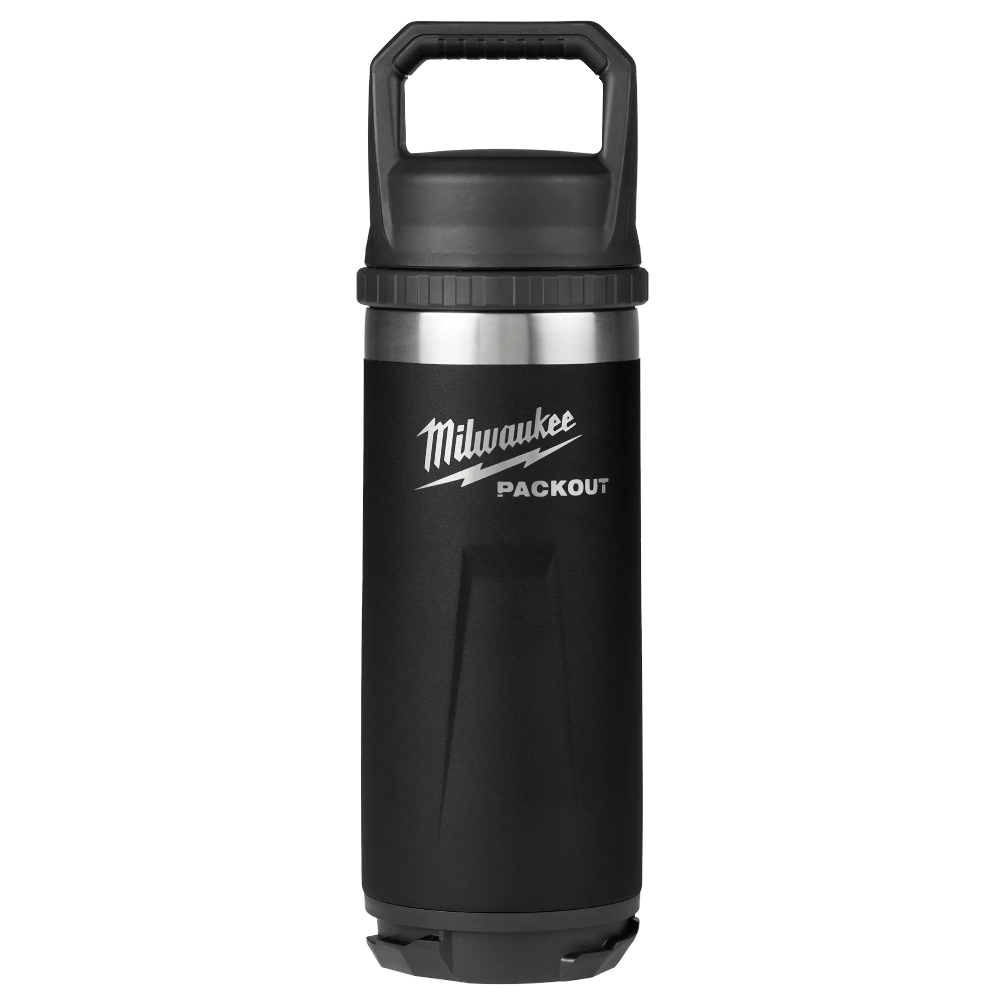 Image of the Milwaukee PACKOUT 18oz Insulated Bottle with Chug Lid in black