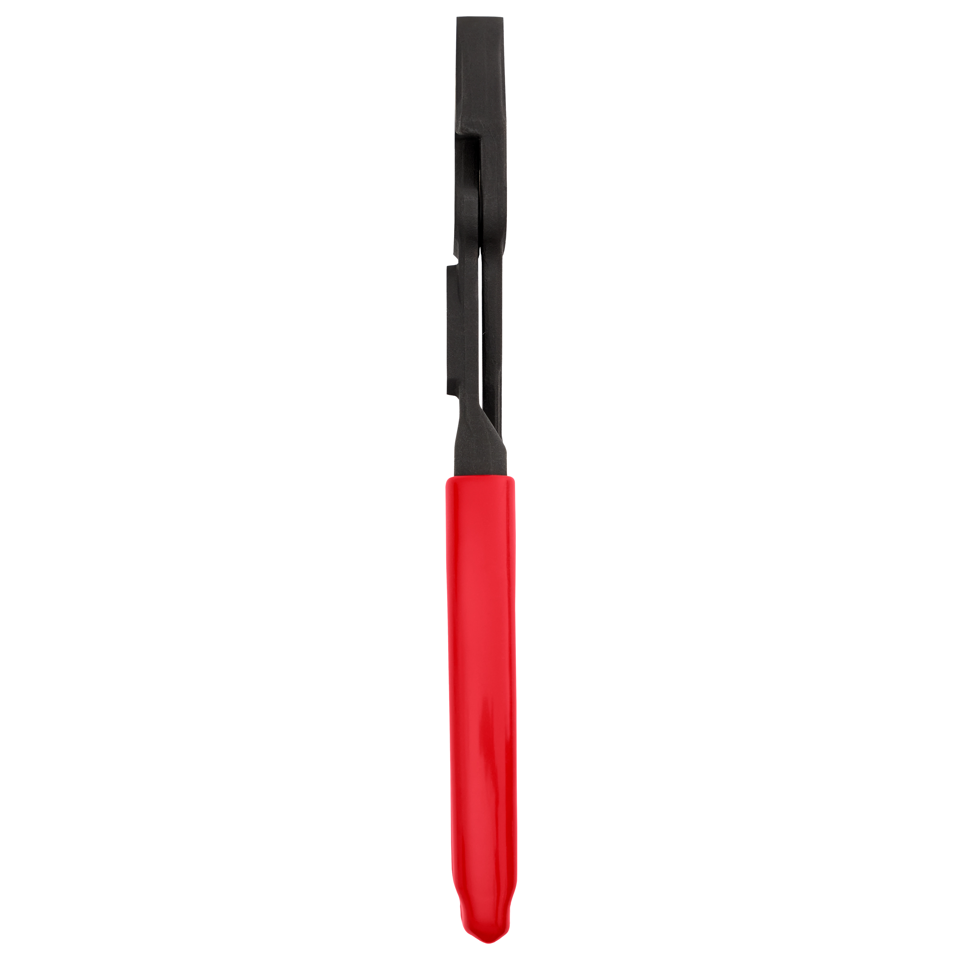 8" Slip Joint Pliers with black metal jaws and a red rubber-coated handle. The pliers have a movable joint that allows for adjustable jaw openings.