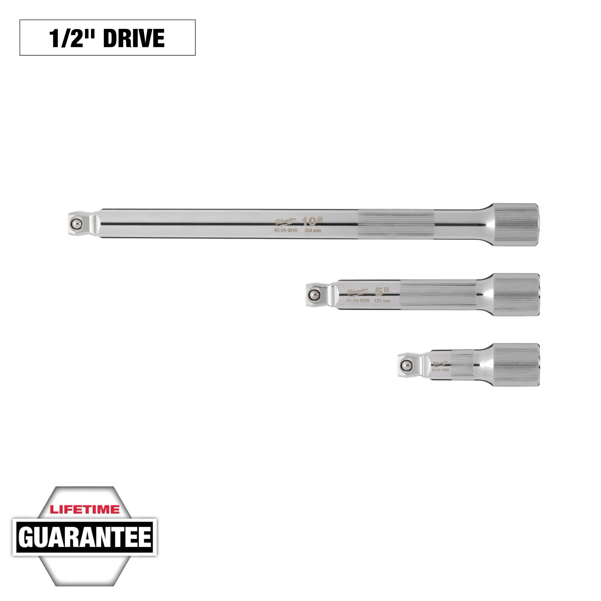 Image of the Milwaukee 3PC 1/2” Drive Wobble Extension Set