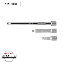 Image of the Milwaukee 3PC 1/2” Drive Wobble Extension Set
