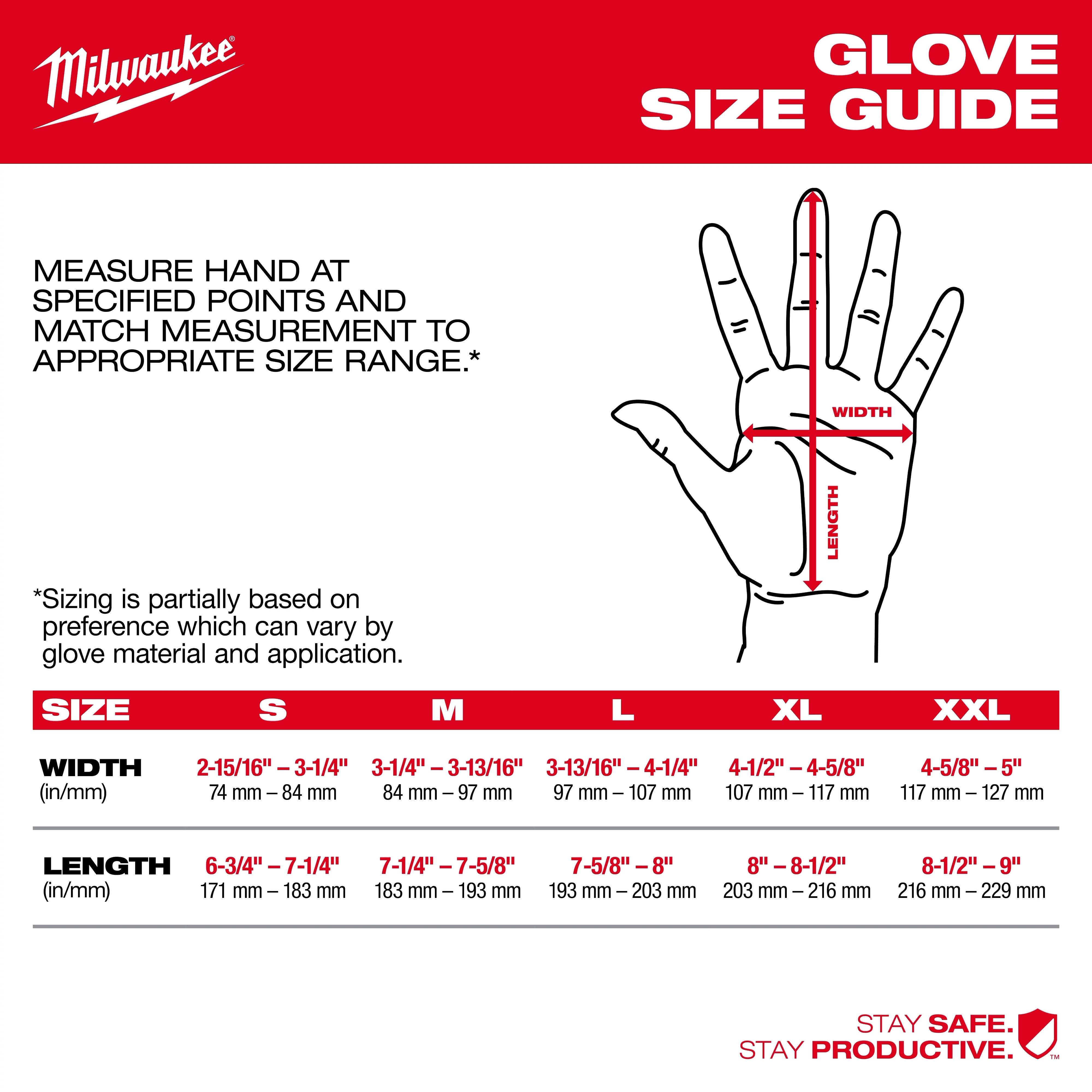 Glove Size Guide