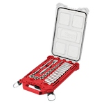 48-22-9481 - 28PC 3/8” SAE Ratchet and Socket Set with PACKOUT™ Low-Profile Compact Organizer