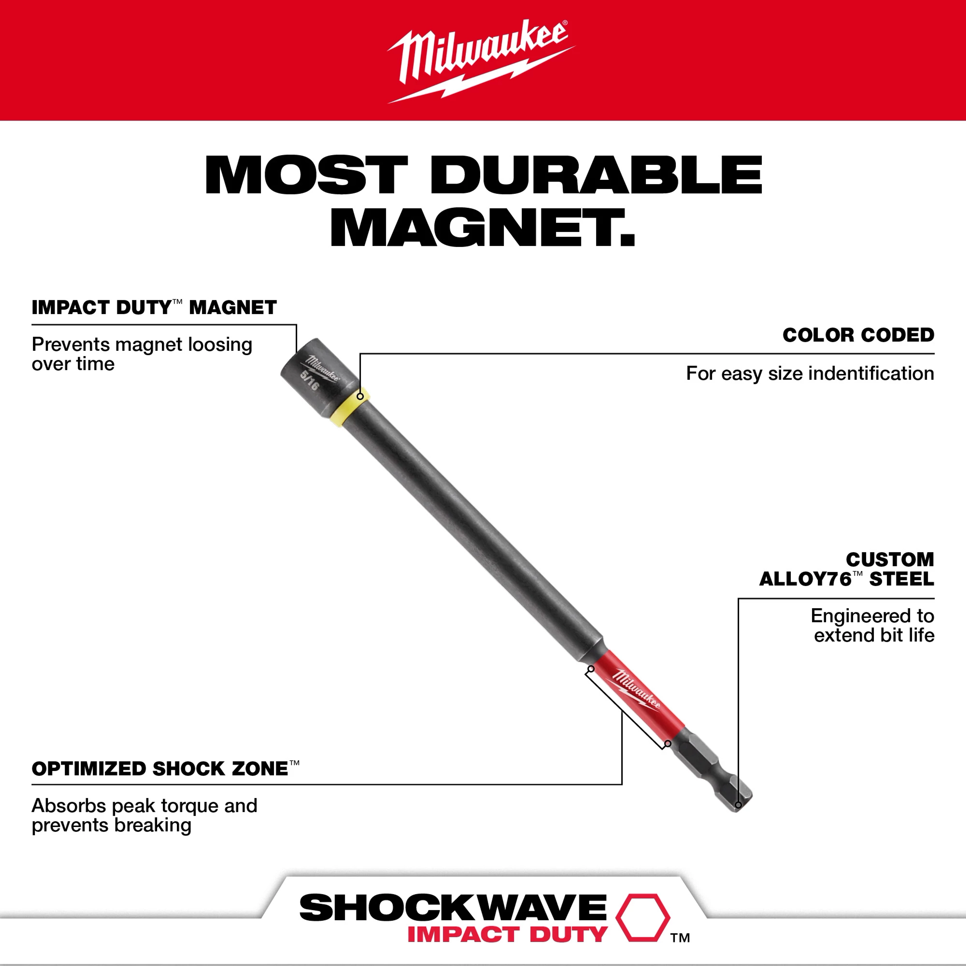 SHOCKWAVE Impact Duty™ 6" Magnetic Nut Drivers 
Walk Around