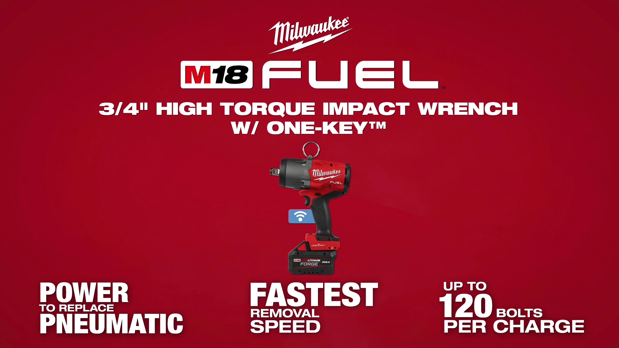 M18 FUEL 3/4" High Torque Impact Wrench w/ ONE-KEY.