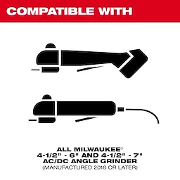 6" Tuckpointing Dust Shroud compatible with all Milwaukee 4.5"–6" and 4.5"–7" AC/DC angle grinders manufactured 2018 or later.