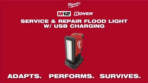 Milwaukee M12 ROVER Service Repair Flood Light wUSB Chargin