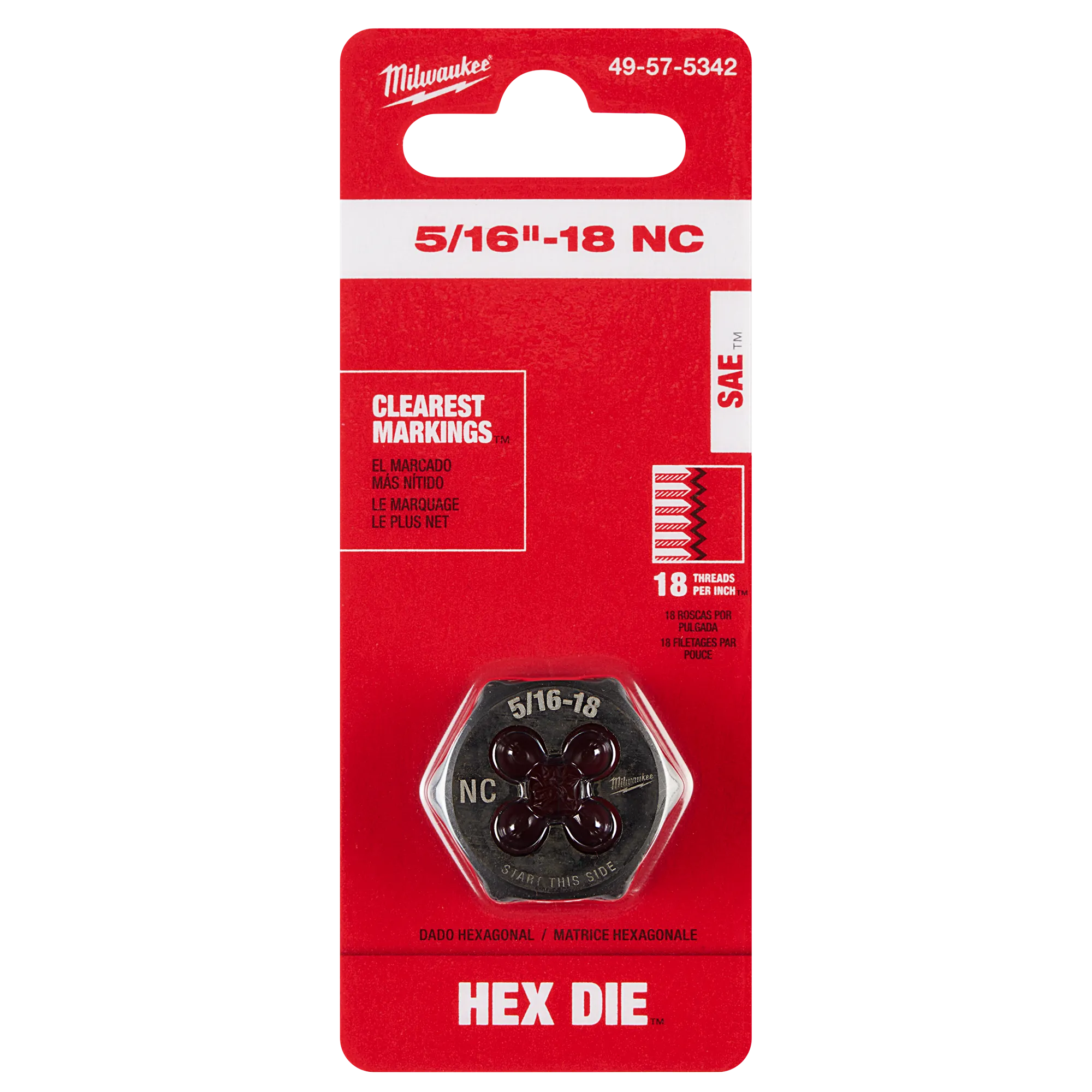 5/16"-18 NC 1-Inch Hex Die in its packaging