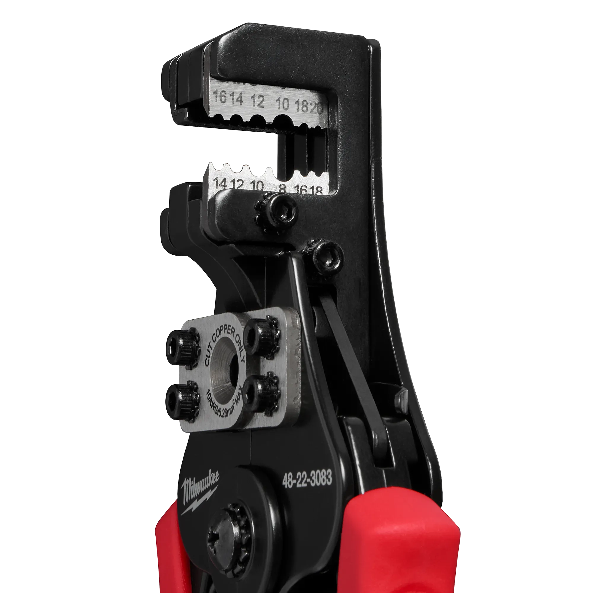 Close-up of the single squeeze strips on the Automatic Wire Stripper 