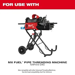 Universal Dies Image Reel compatible with the MX Fuel Pipe Threading Machine. Features include portability and pipe-threading capabilities.