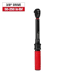 3/8” Drive Click Torque Wrench (50-250 in·lbf) with a black body and a red ergonomic handle.
