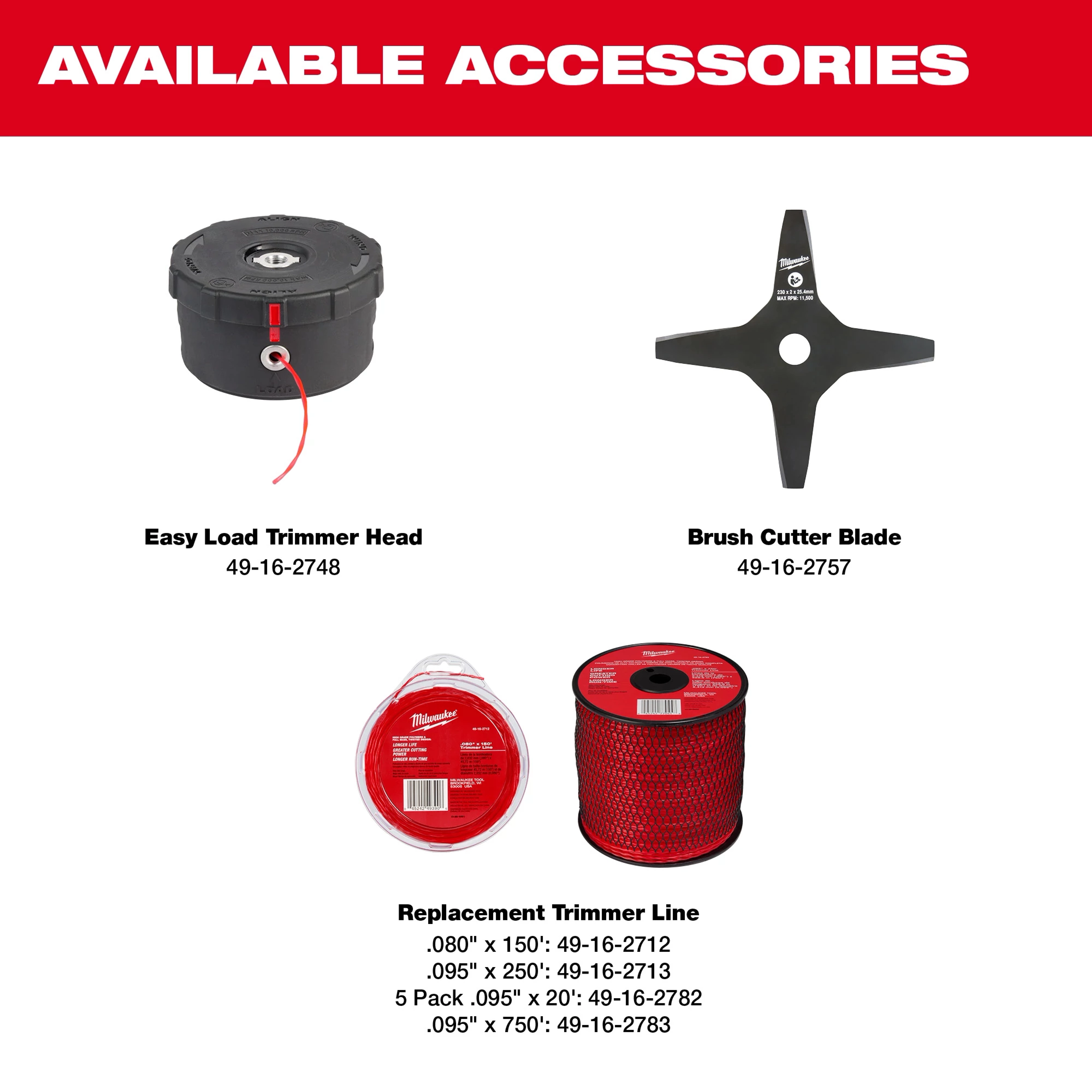 M18 FUEL™ Brush Cutter Available Accessories