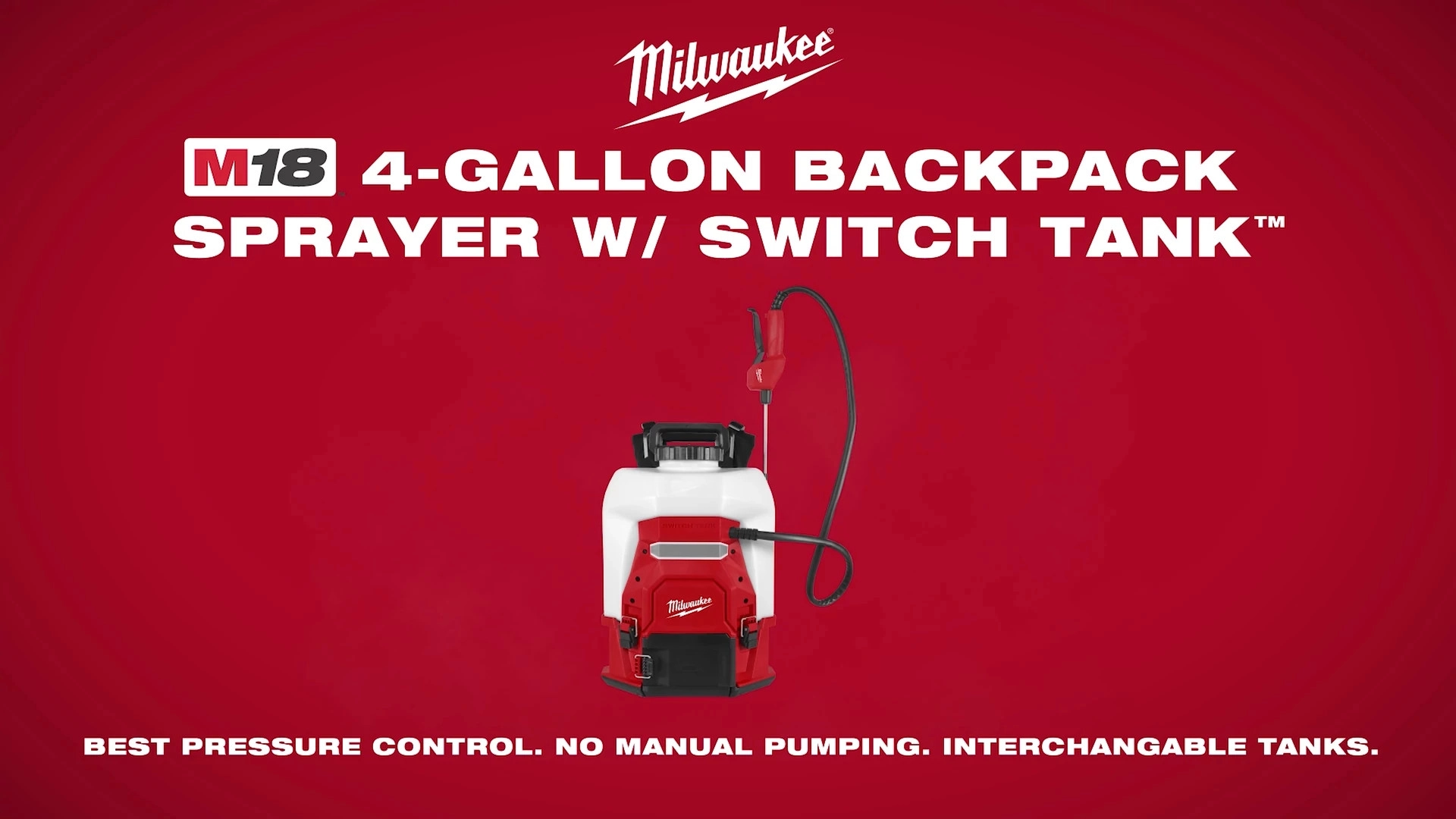 Milwaukee® M18™ 4-Gallon Backpack Sprayer w/ SWITCH TANK™