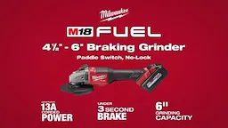 Milwaukee M18 FUEL 4 1_2  6 Braking Grinders