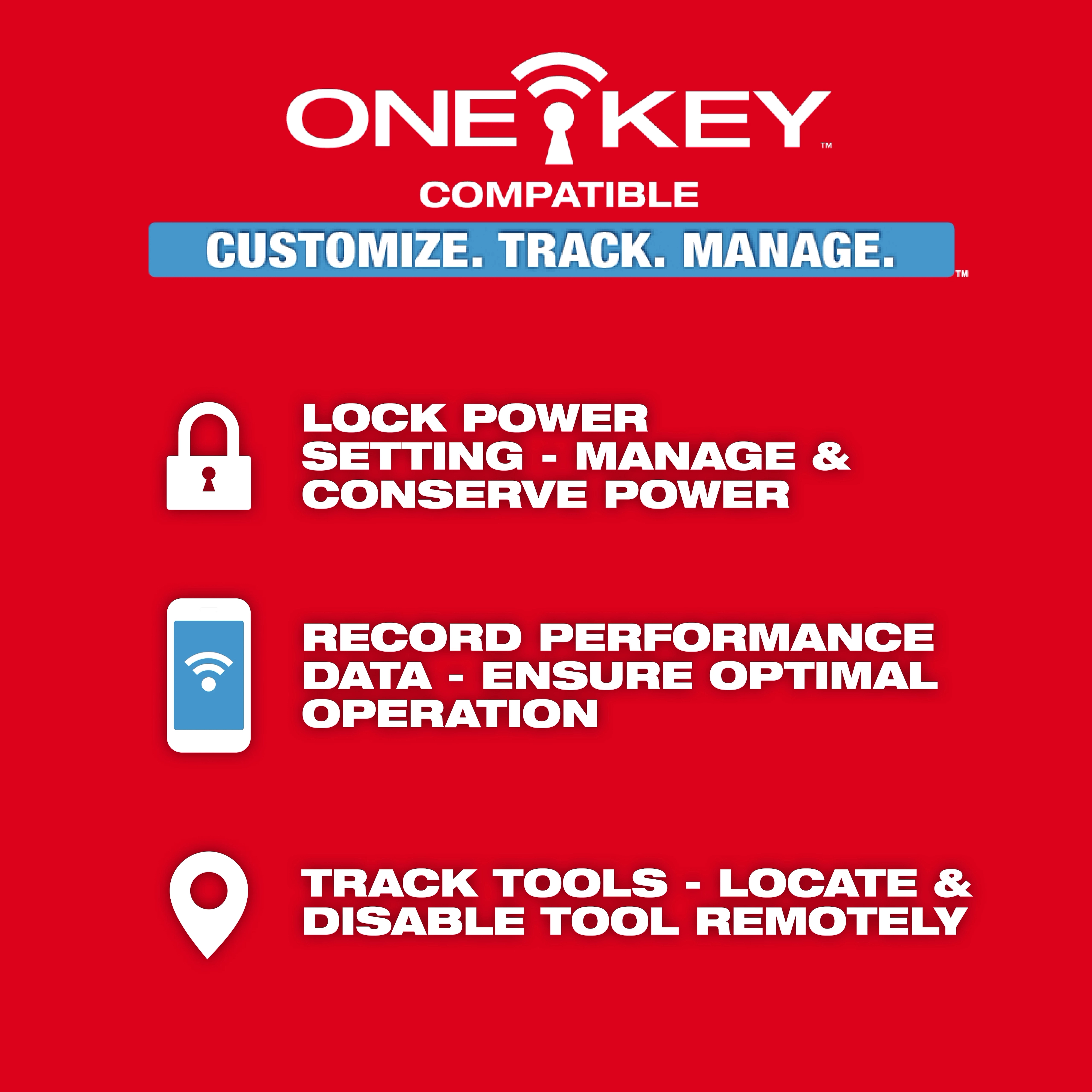 The MX FUEL™ Backpack Blower is One-Key compatible, allowing users to customize, track, and manage the tool. Features include locking power settings, recording performance data, and tracking tools for remote location and disabling.