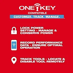 The MX FUEL™ Backpack Blower is One-Key compatible, allowing users to customize, track, and manage the tool. Features include locking power settings, recording performance data, and tracking tools for remote location and disabling.