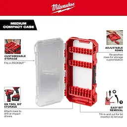 MILWAUKEE® Customizable Medium Compact Case for Impact Driver Accessories