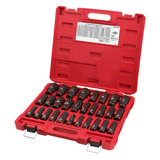 49-66-7016 - 29PC SHOCKWAVE Impact Duty™  1/2" Drive SAE & Metric Deep 6 Point Socket Set