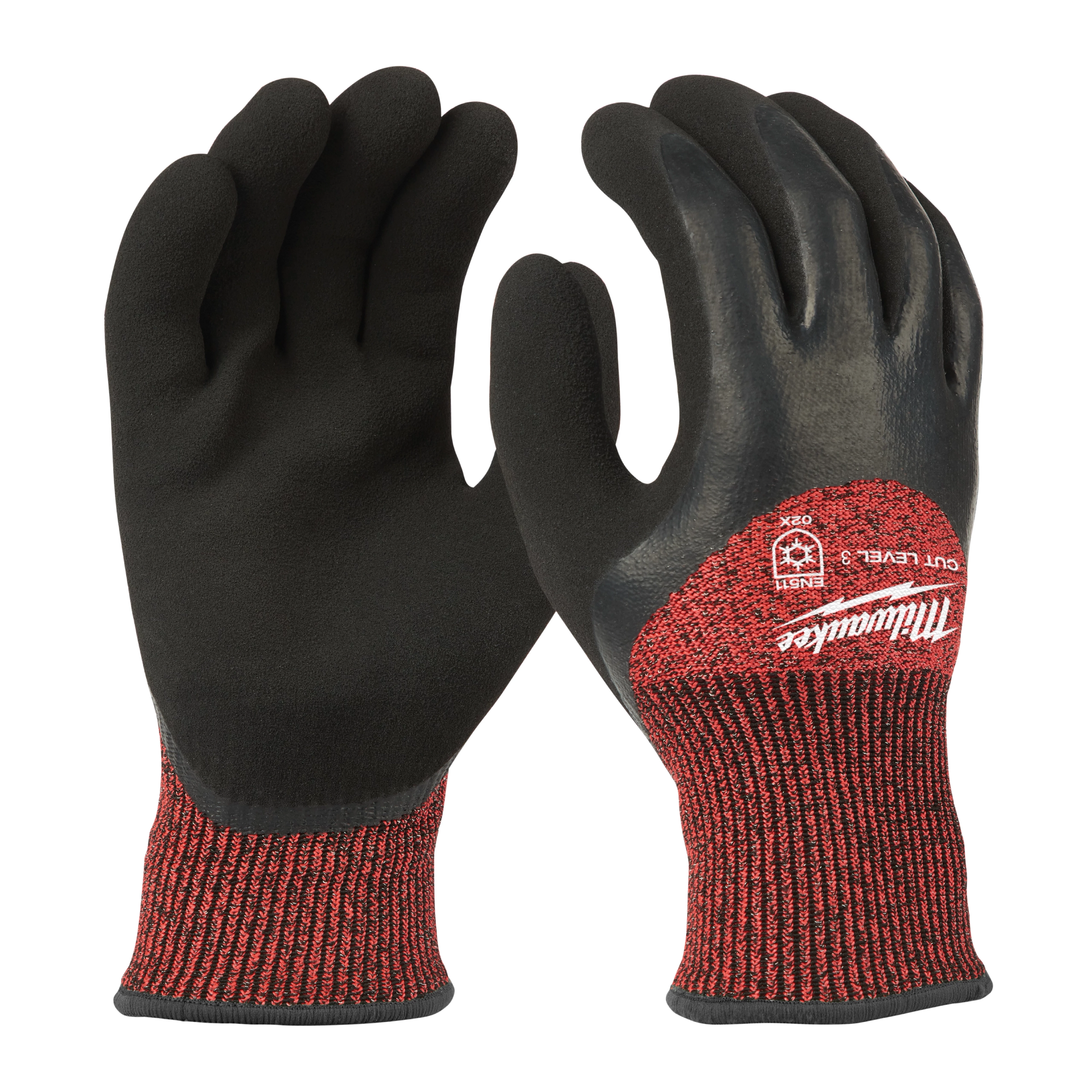 Red Latex Level 3 Cut Resistant Insulated Winter Dipped Work Gloves