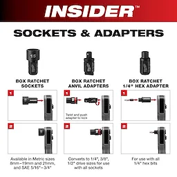 INSIDER™ Box Ratchet Sockets & Adapters