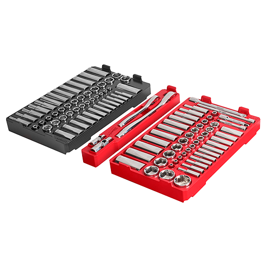 48-22-9486 - 1/4" & 3/8" METRIC & SAE RATCHET AND SOCKET SET WITH PACKOUT™ LOW-PROFILE COMPACT ORGANIZER