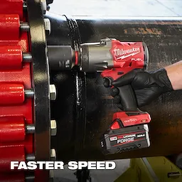 M18 FUEL 3/4" High Torque Impact Wrench w/ ONE-KEY M18 FUEL 3/4" High Torque Impact Wrench w/ ONE-KEY Kit on a large pipe flange.