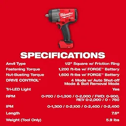 M18 FUEL™ 1/2" High Torque Impact Wrench w/Friction Ring
