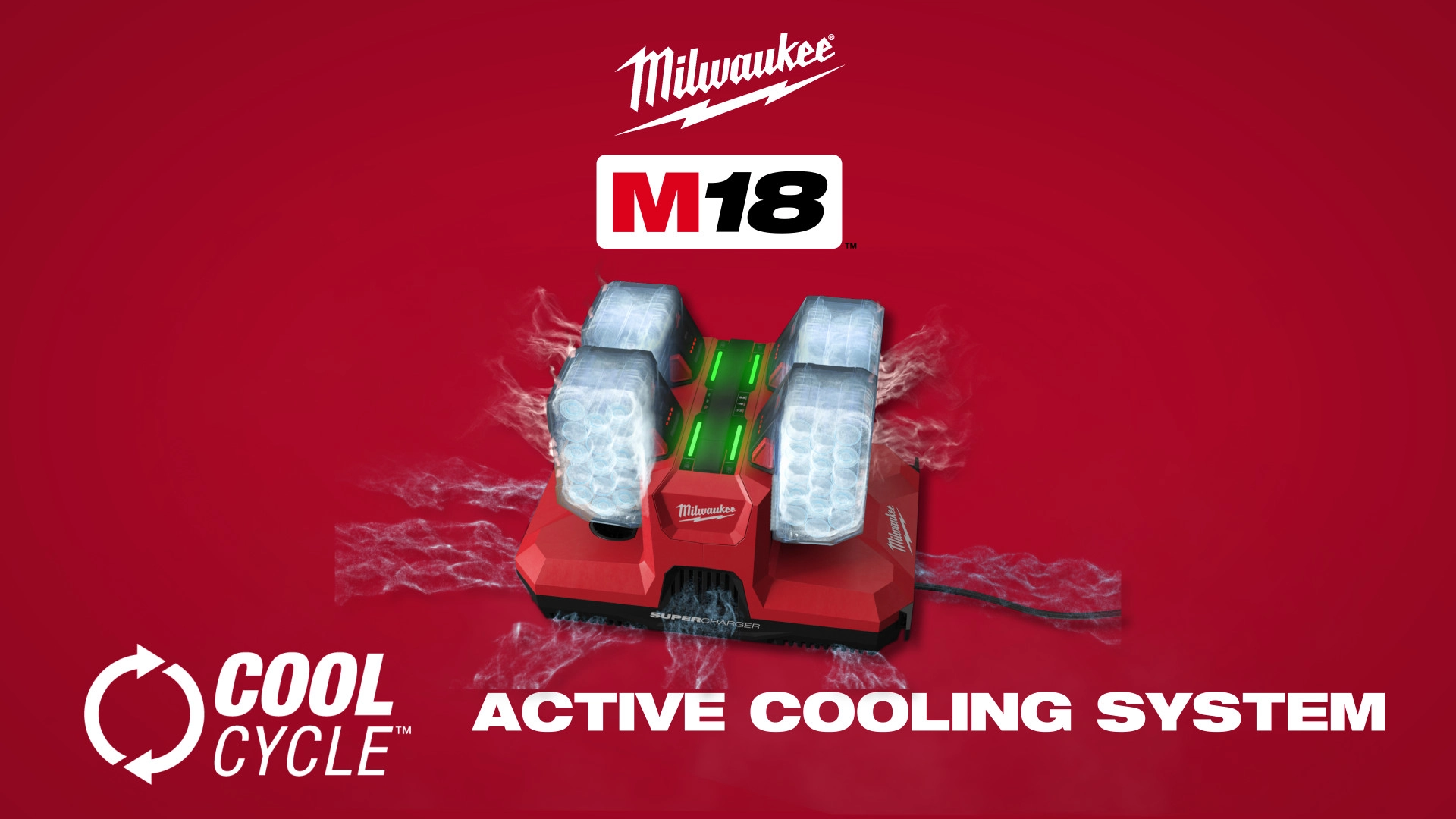 M18 & M12 Four Bay Simultaneous Super Charger w/ PACKOUT Compatibility CGI COOL CYCLE Video.