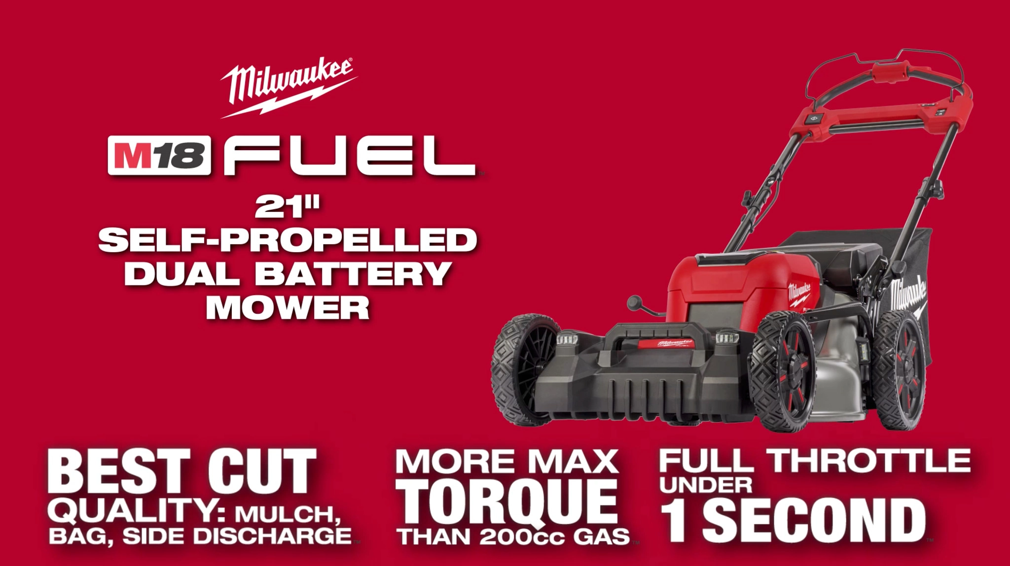 Milwaukee® M18 FUEL™ 21 Inch Self-Propelled Dual Battery Mower