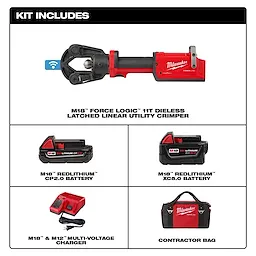 M18™ FORCE LOGIC™ 11T Dieless Latched Linear Utility Crimper