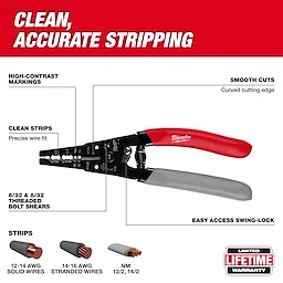 12-16 AWG NM Dipped Grip Wire Stripper & Cutter