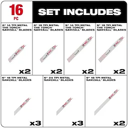 49-22-1216 Sawzall Blade Image Reel Set Includes