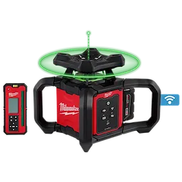 Image of the Milwaukee M18 Green Interior Rotary Laser Level Kit w/ Remote/Receiver & Wall Mount Bracket