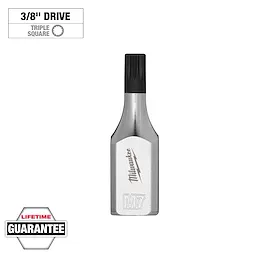 3/8" Drive 7mm Triple Square Bit Socket with a lifetime guarantee. It is made of durable metal and features a hexagonal base.