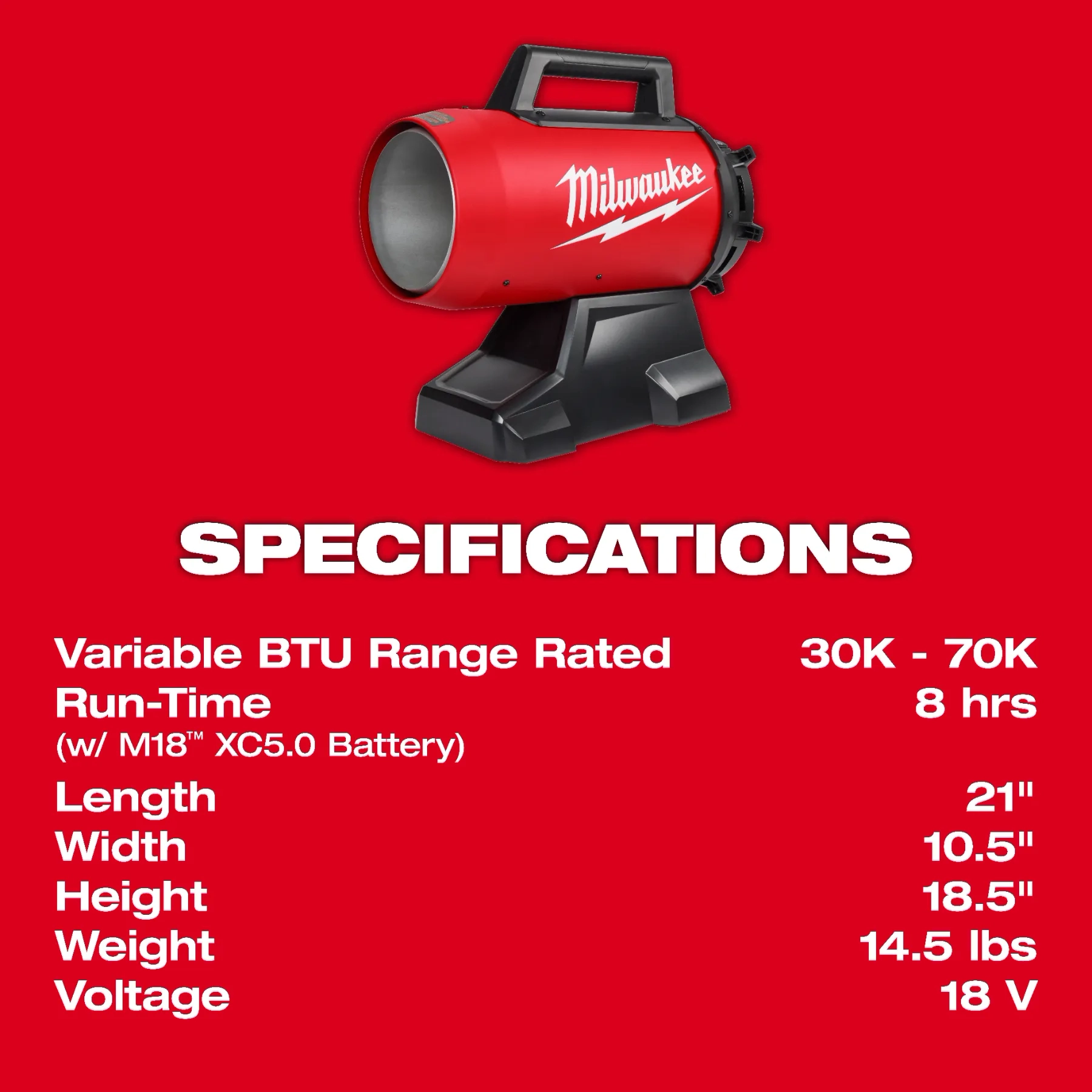 Propane heater specifications
