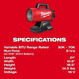 Propane heater specifications