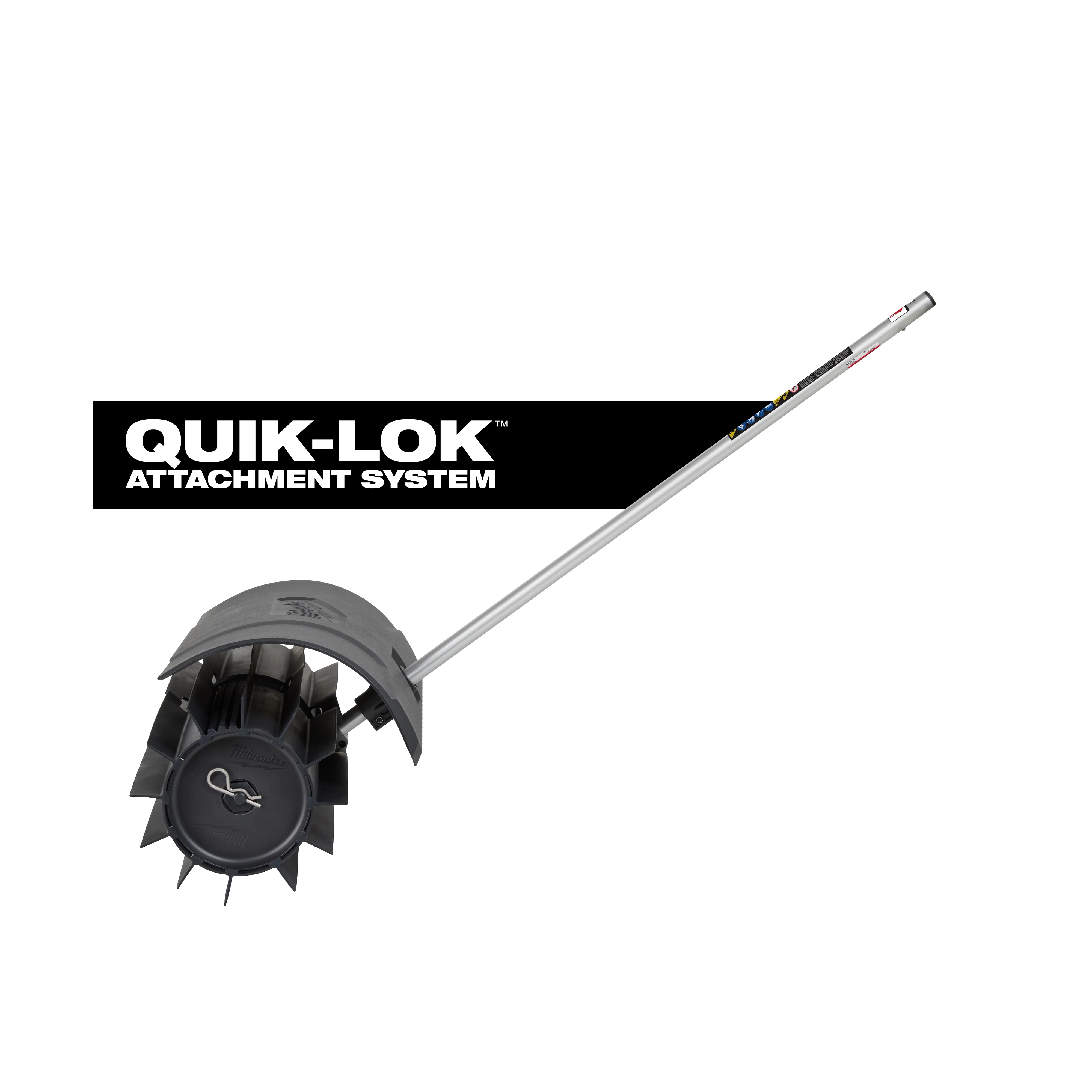 QUIK-LOK Rubber Broom Attachment with long handle and rubber broom head on white background.