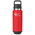 Image of the Milwaukee PACKOUT 36oz Insulated Bottle with Chug Lid in red